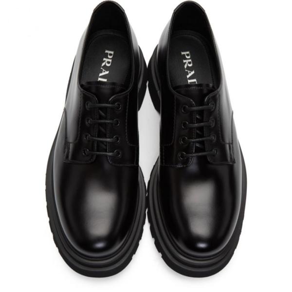 プラダ Prada Prada メンズ 革靴 ビジネスシューズ シューズ 靴 Derbys Black Platform Lace Up Derbys Black Black Hc m フェルマート Fermart シューズ