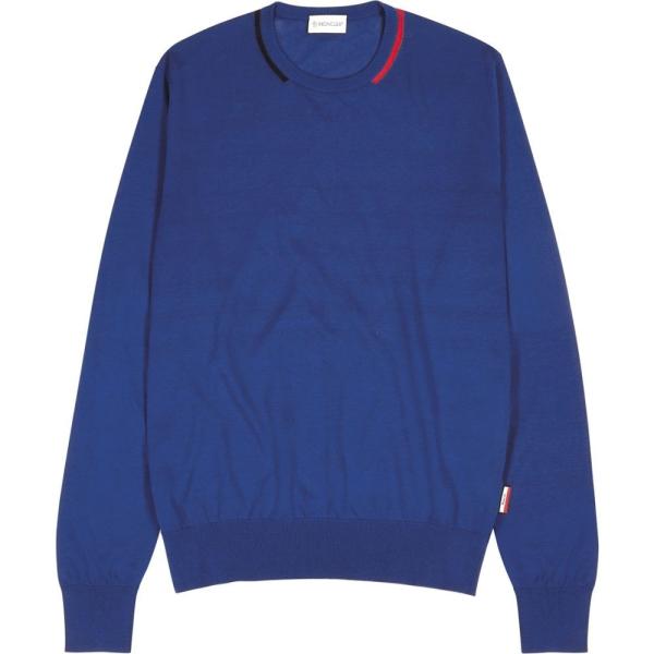 モンクレール Cotton Moncler メンズ ニット セーター トップス Blue Fine Knit メンズ Cotton Jumper Navy Navy Dy Ff44c74e87 フェルマート Fermart 2号店