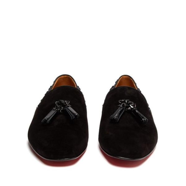 クリスチャン ルブタン Christian Loafers Louboutin メンズ ローファー シューズ 靴 メンズ Tassilobis Suede Suede And Jacquard Loafers Black Hb フェルマート Fermart 2号店