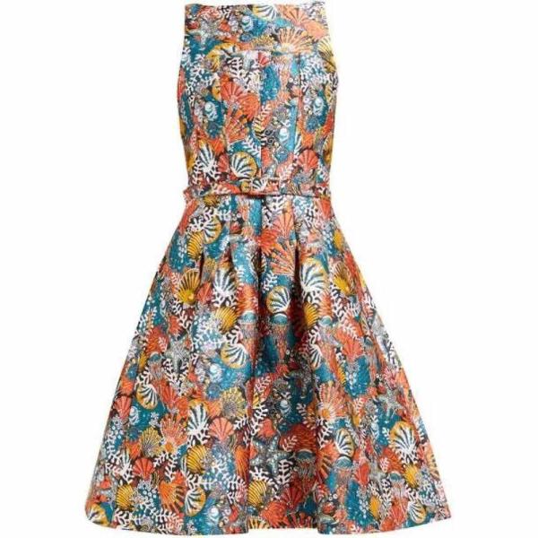 メアリー カトランズ Mary カトランズ Katrantzou レディース ワンピース ワンピース ミドル丈 レディース ワンピース ドレス Naramina Shell Brocade Midi Dress Red Hb フェルマート Fermart 2号店