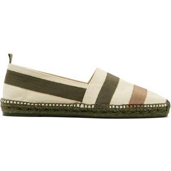 カスタニエール Castaner メンズ エスパドリーユ シューズ 靴 Perseo Striped Canvas Espadrilles Beige Olhodaguadocasado Al Gov Br