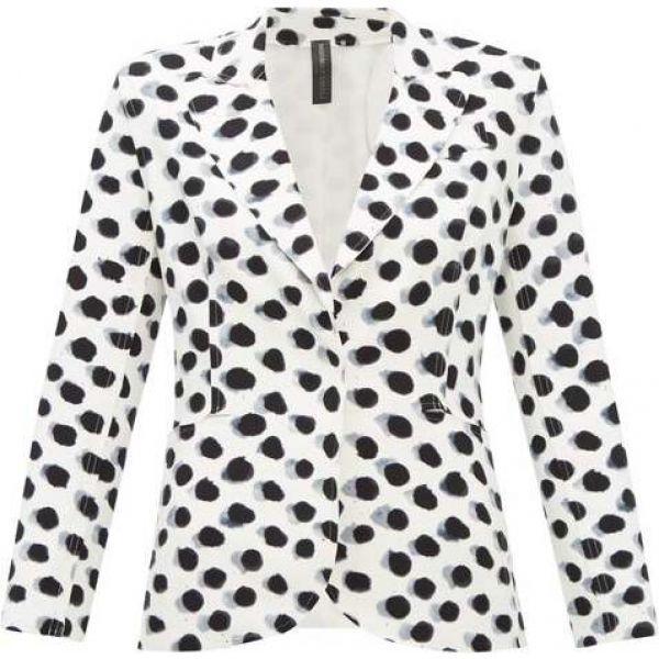 ノーマ カマリ Norma Kamali Kamali レディース スーツ ジャケット Norma アウター Watercolour Watercolour Polka Dot Single Breasted Blazer White