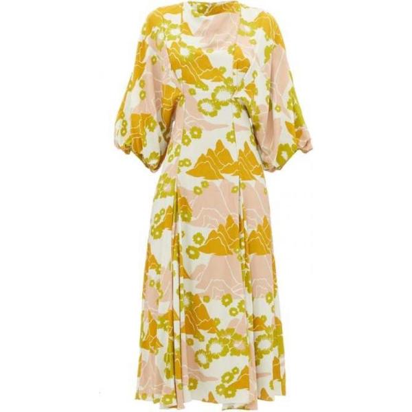 ミドル丈 ワンピース ワンピース Balloon Sleeve ワンピース ドレス Green Floral Print Dress Dress Ssone Mountain Green Fermart レディース Midi Hb フェルマート 2号店