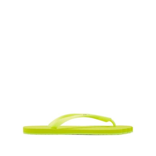 ヴェトモン Vetements レディース ビーチサンダル シューズ 靴 Foot Shaped Logo Embossed Rubber Flip Flops Fluorescent Yellow Www Felemax Com Ar