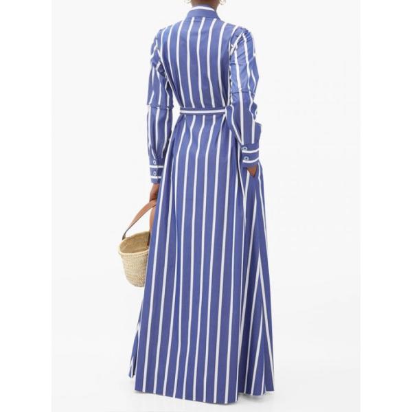 エヴィ グリンテラ Evi Grintela レディース ビーチウェア シャツワンピース ワンピース ドレス Forget Me Not Striped Cotton Shirtdress Blue Spabri Com