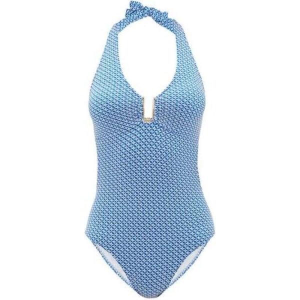 メリッサ オダバッシュ Melissa Odabash レディース ワンピース 水着 ビーチウェア Sahara Halterneck Mosaic Jacquard Swimsuit Blue Nantwichcameraclub Org Uk