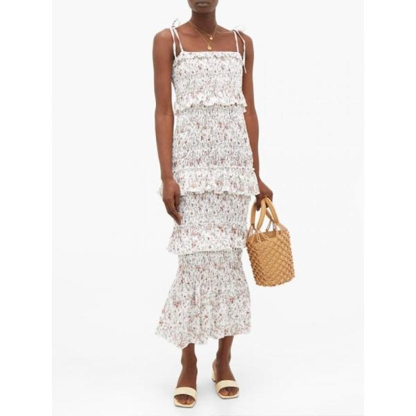 ワンピース ドレス サー Floral Print Sir Floral Print Linen ワンピース Haisley レディース Floral Print Shirred Sir Dress White Hb フェルマート Fermart 2号店