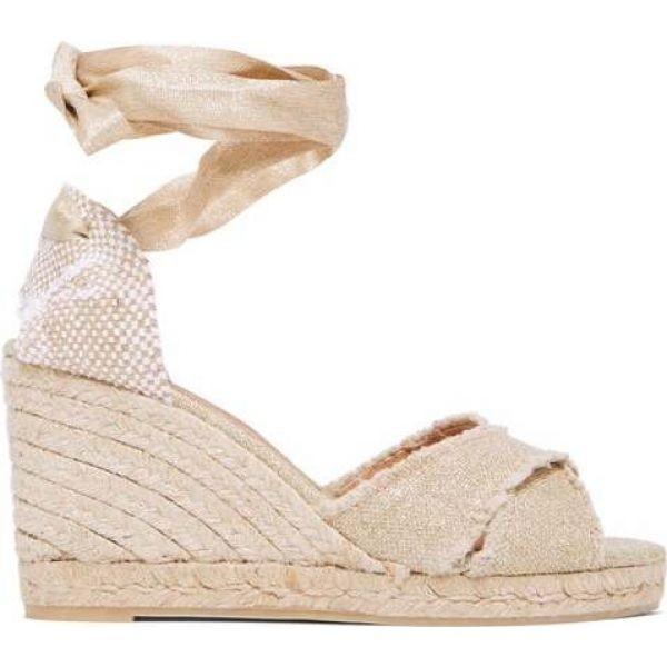 カスタニエール Castaner レディース エスパドリーユ シューズ 靴 Bluma 60 Canvas Jute Platform Espadrilles Gold Proyabloko Pro