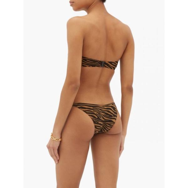 お待たせ リサマリーフェルナンデスlisa Marie Fernandez レディース上下セット水着 ビーチウェアalexia Tiger Print Twisted Bandeau Bikini Brown 激安販売