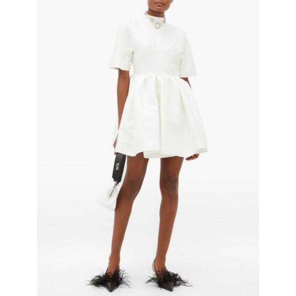 マルケス ワンピース ドレス アルメイダ Marquesalmeida レディース ワンピース ミニ丈 Marquesalmeida ワンピース ドレス レディース Gathered Taffeta Mini Dress White Hb フェルマート Fermart 2号店
