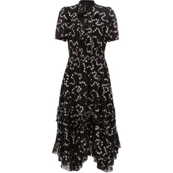 高質本物注文割引 レベッカ テイラー Rebecca Taylor レディース ワンピース ワンピース ドレス Nuage Polka Dot Fil Coupe Silk Blend Dress Black 品質満点ランキング1位