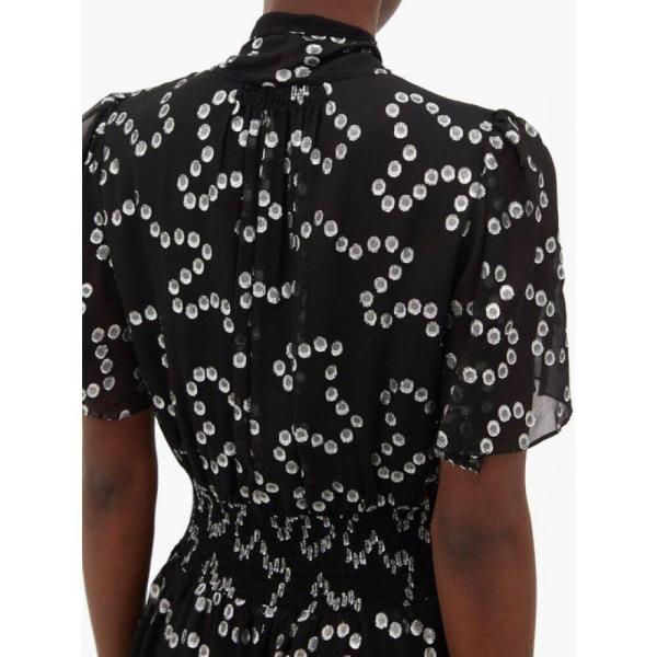 高質本物注文割引 レベッカ テイラー Rebecca Taylor レディース ワンピース ワンピース ドレス Nuage Polka Dot Fil Coupe Silk Blend Dress Black 品質満点ランキング1位