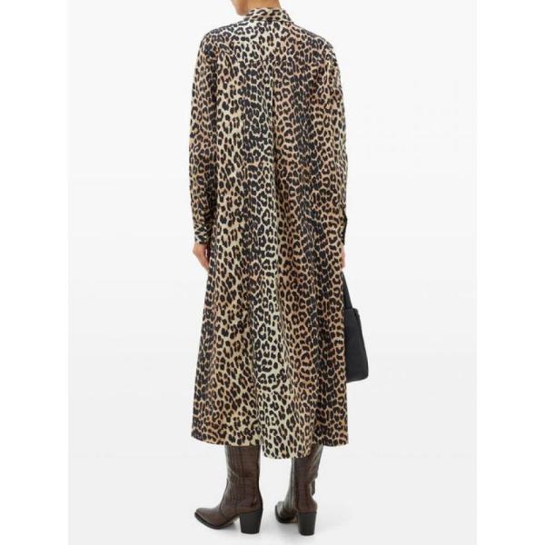 ガニー Ganni レディース ワンピース レディース レディース シャツワンピース ワンピース ワンピース ドレス Leopard Print Cotton Poplin Shirtdress Black Hb フェルマート Fermart 2号店