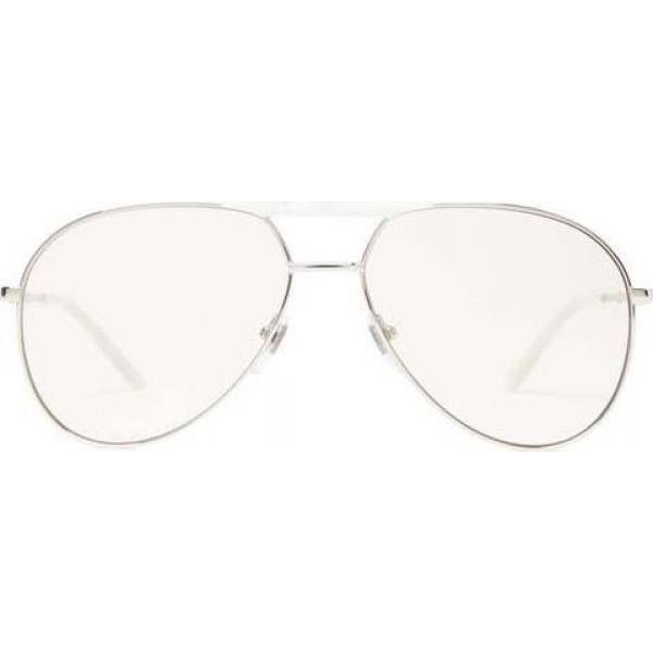 グッチ Gucci メンズ メガネ サングラス アビエイター Aviator Silver And Acetate Glasses Metal 売店