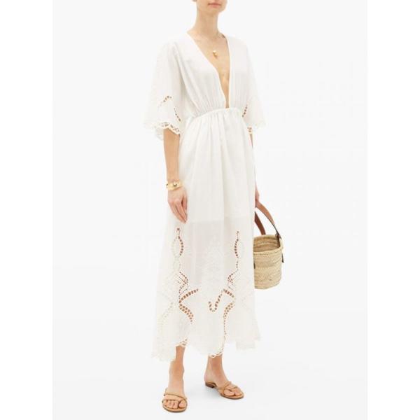 ロードリゾート Rhode レディース ビーチウェア ワンピース ドレス 水着 ビーチウェア Liam Plunge Neck Broderie Anglaise Cotton Dress Ivory Www Unipymes Com