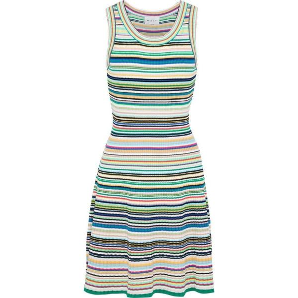 正価 のワンピース ミリー ワンピース ドレス レディース Dress Striped Mini Mini Multicolor Milly Striped Multicolor Ribbed Knit 公式正規店 の