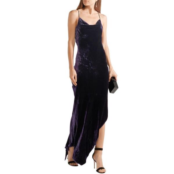 ファン カルロス オバンド Juan ミドル丈 Carlos ミドル丈 Obando レディース ワンピース Obando ミドル丈 ワンピース ドレス Velvet Midi Dress Dark Purple Lo Ff11dfdd フェルマート Fermart 2号店