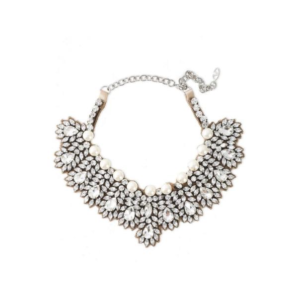 ヴァレンティノ Valentino Garavani レディース ファッション ネックレス ネックレス Crystalfaux ジュエリー アクセサリー Crystalfaux Pearl And Satin Necklace Silver Lo Ff1e08e7ec フェルマート Fermart 2号店