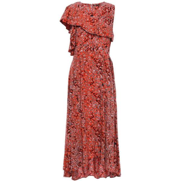 マージュ Maje レディース レディース ワンピース ワンピース ドレス Layered Asymmetric Red Crepe De ファッション Chine Midi Dress Tomato Red Lo Ff47fa93e2 フェルマート Fermart 2号店