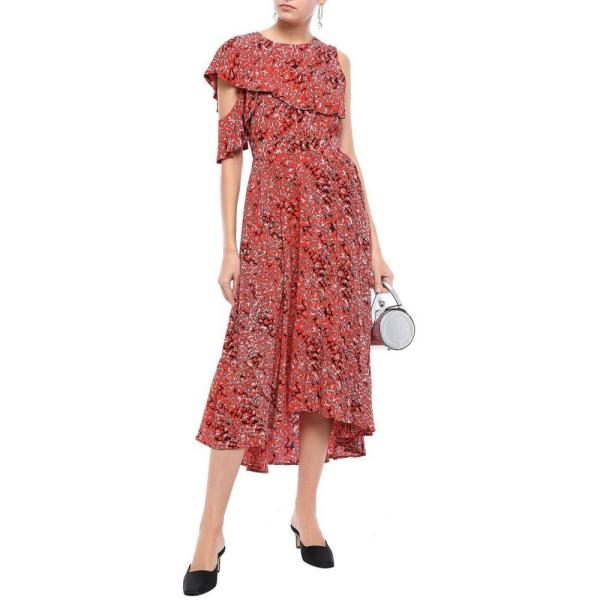 マージュ Maje レディース レディース ワンピース ワンピース ドレス Layered Asymmetric Red Crepe De ファッション Chine Midi Dress Tomato Red Lo Ff47fa93e2 フェルマート Fermart 2号店