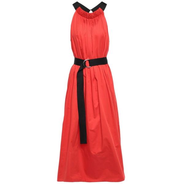 ティビ Tibi レディース ワンピース ワンピース ドレス Belted ファッション ティビ Belted Cotton Poplin Halterneck Midi Dress Tomato Red Lo Ff5d562cae フェルマート Fermart 2号店