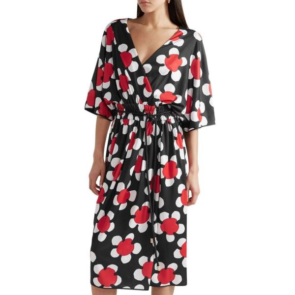 純正 価格 ワンピース レディース Marc マーク Midi ミドル丈 Jacobs Daisley レディース Dress ジェイコブス Jacobs ワンピース ドレス Floral Print Stretch Jersey Midi Black ショップジャパン
