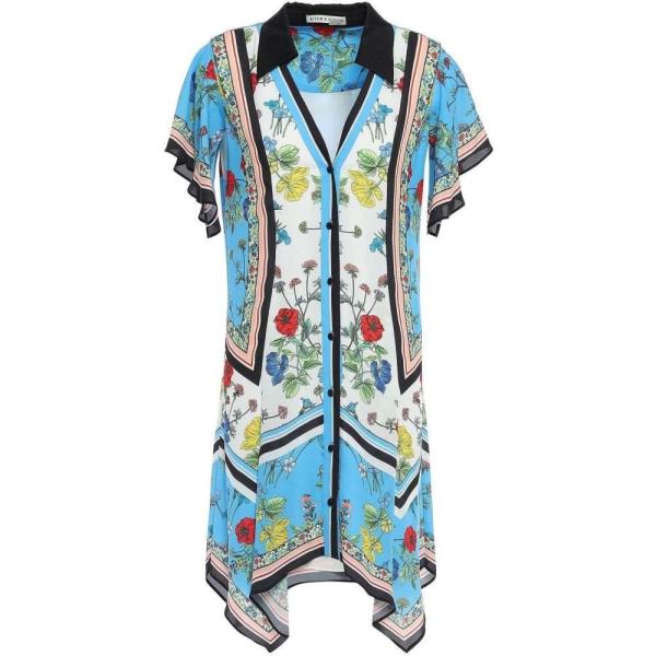 アリス アンド オリビア Alice ワンピース Olivia レディース ワンピース レディース シャツワンピース Asymmetric Floral Print Crepe De Chine Mini Shirt Dress White Lo Ffc90 フェルマート Fermart 2号店