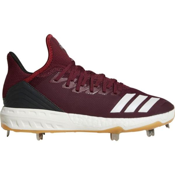 maroon and white baseball cleats