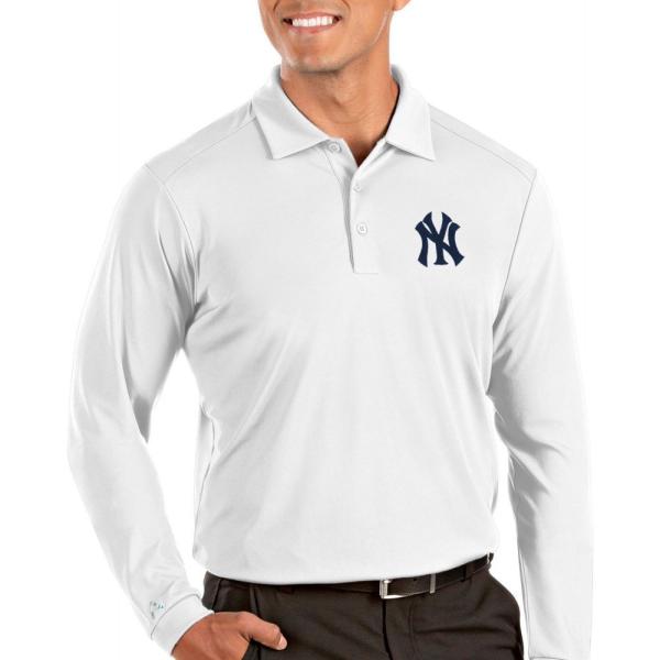 輸入品日本向け メンズ ポロシャツ トップス アンティグア B0dgw York Yankees White Tribute Sleeve Polo Performance New Long Antigua オンラインストア公式 Babarchughtai Ca