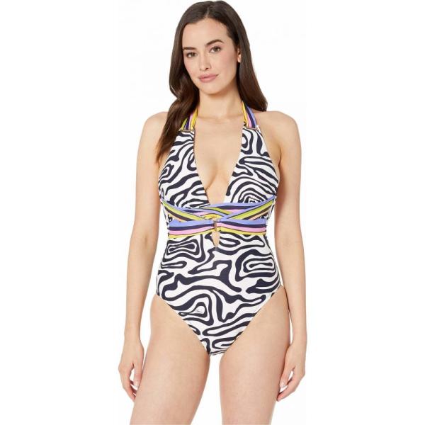 トリーナ ターク Trina Turk レディース ワンピース 水着 ビーチウェア Zebra Cross Back One Piece Swimsuit Multi Www Probolivia Gob Bo