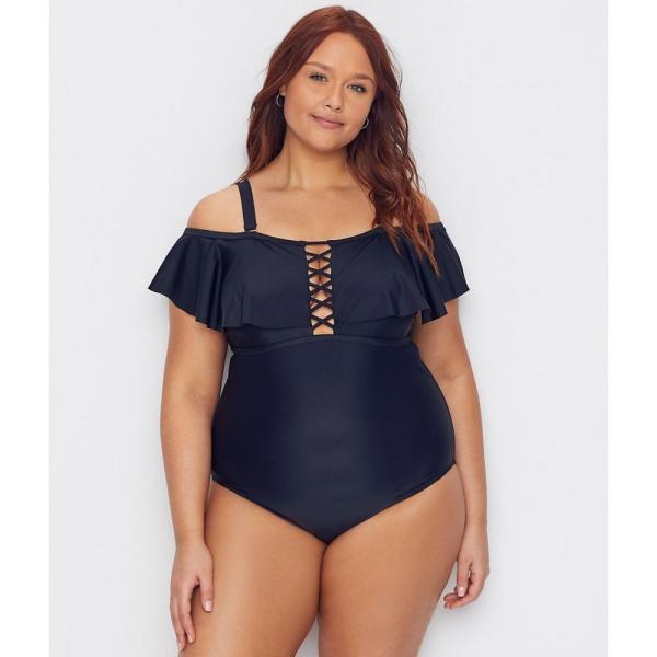 レーズンズ Raisins Curve レディース ワンピース 大きいサイズ 水着 ビーチウェア Plus Size Marrakesh Solid Caicos One Piece Black Manouvellevoiture Be