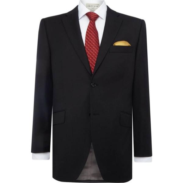 ハウィック Howick Tailored メンズ スーツ・ジャケット アウター Fenwick SB2 Twill suit jacket with  notch lapel Black