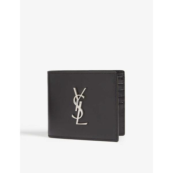 イヴ メンズ サンローラン Saint Laurent メンズ Logo 財布 Monogram Logo Wallet Leather Wallet Black Ap5 010 フェルマート Fermart 3号店