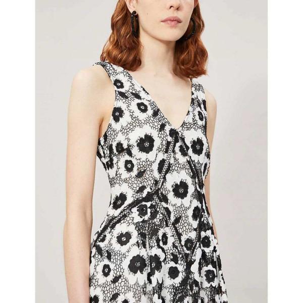 超激安 セルフ ポートレイト Self Portrait レディース ワンピース ワンピース ドレス Abstract Floral Print Sleeveless Crepe Dress Ivory Black 正規激安