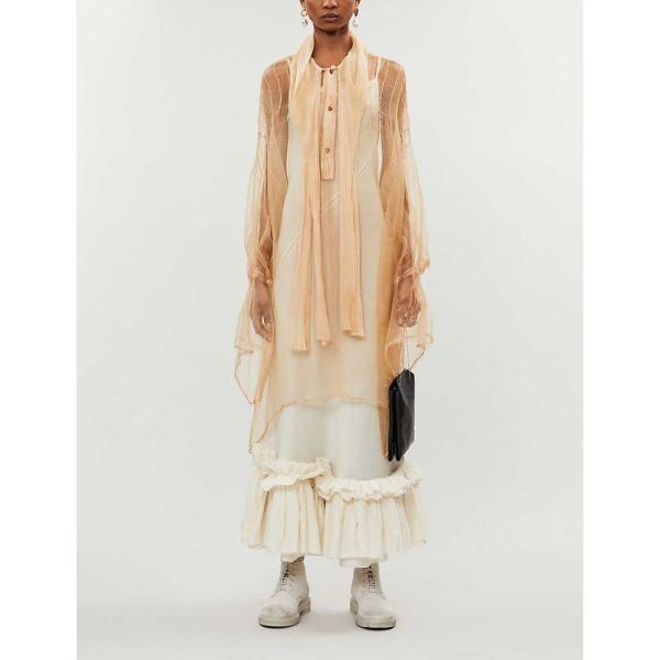 パイドン Phaedo レディース ワンピース チュニックドレス ワンピース ドレス Sheer Silk Organza Tunic Mini Dress Pale Yellow Sagaretxe Net