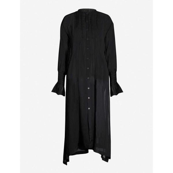 レンリ スー Renli Su レディース ワンピース ミドル丈 ワンピース ドレス Flared Cuffs Silk Midi Dress Black Shershine Com