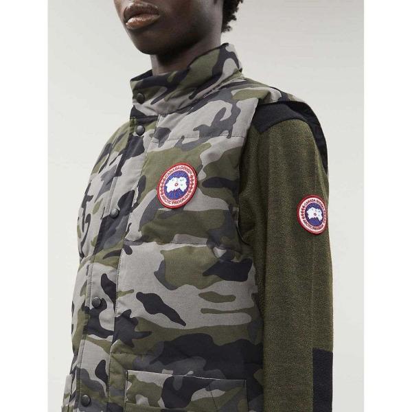 カナダグース Canada Camouflage Print Goose メンズ ベスト ジレ トップス Freestyle トップス Crew Camouflage Print Shell Down Shell Down Gilet Camo Coastal Grey Ap5 フェルマート Fermart 3号店
