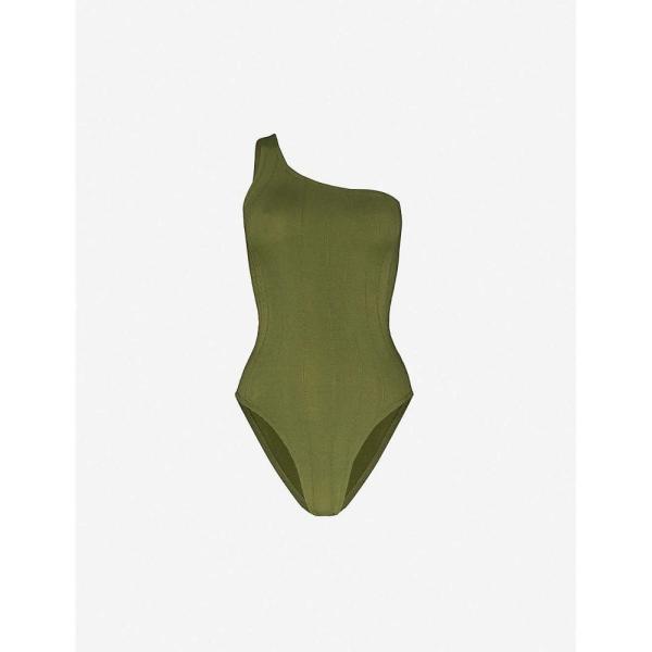 フンザg Hunza G レディース ワンピース ワンショルダー 水着 ビーチウェア Nile Ribbed One Shoulder Swimsuit Khaki Www Legheleggere Com