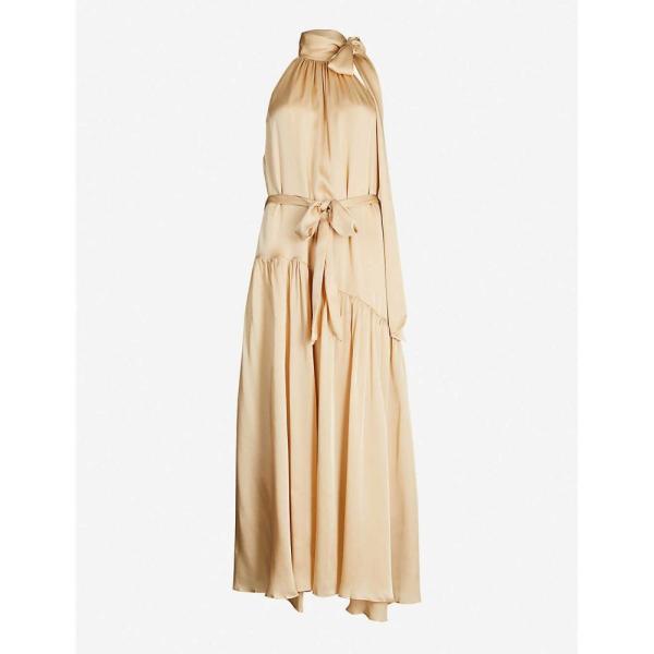 ジマーマン Zimmermann Sleeveless レディース ワンピース ノースリーブ Champagne ミドル丈 ワンピース ドレス Sleeveless Silk Crepe Silk Crepe De Chine Midi Dress Champagne Ap5 544 フェルマート Fermart 3号店
