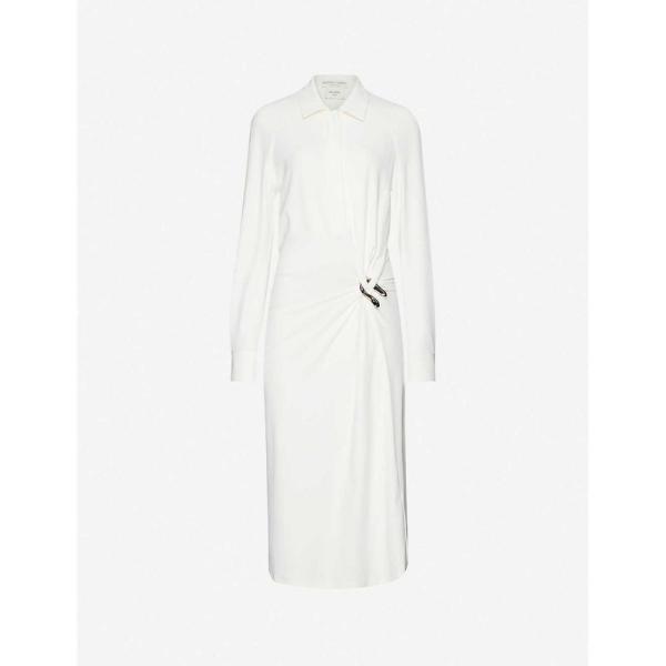 ボッテガ ヴェネタ Stretch Pont Bottega Veneta Veneta レディース ワンピース ミドル丈 ワンピース ドレス Ring Trim ワンピース Gathered Stretch Pont Midi Dress Optic White Ap5 258 フェルマート Fermart 3号店