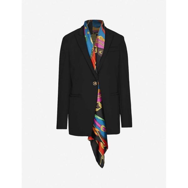 ヴェルサーチ Versace レディース スーツ ジャケット アウター アウター Barocco Print Scarf Insert Scarf Insert Stretch Wool ジャケット Blazer Black Ap5 010 フェルマート Fermart 3号店