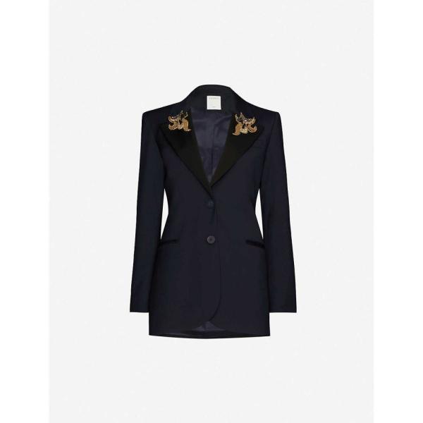 サンドロ Sandro レディース スーツ ジャケット アウター アウター Avane Sequin Embellished Sequin Embellished Woven Blazer ジャケット Navy Blue Ap5 147 フェルマート Fermart 3号店