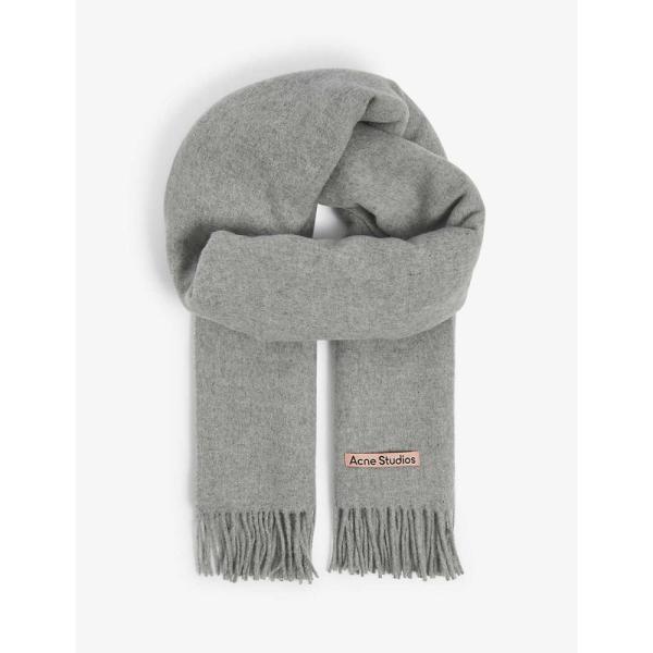 アクネ ストゥディオズ Acne Studios メンズ マフラー スカーフ ストール Canada New Fringe Trimmed Wool Scarf Light Grey Melange Cqsrditwle メンズファッション Phongvedieuhang Com