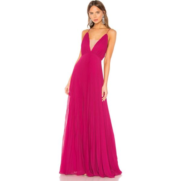 最新入荷 のジル スチュアート Jill Jill Stuart レディース パーティードレス ワンピース ドレス Pleated Gown Raspberry まとめ買い の