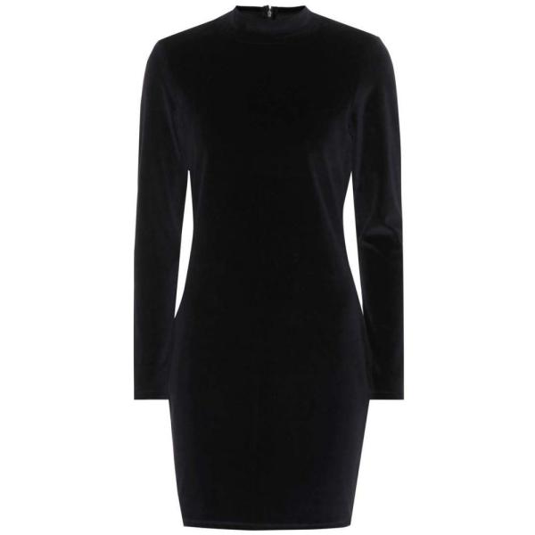 アレキサンダー ワン レディース ノースリーブ ワンピース ワンピース ドレス Dress Velvet Cotton Blend Black Dress Black Hb4 P フェルマート Fermart 3号店