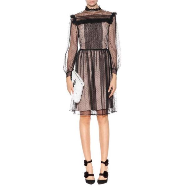 ワンピース ドレス レディース Tulle Gathered Gathered ミュウミュウ ワンピース Tulle Dress Nero Hb4 P フェルマート Dress Fermart 3号店