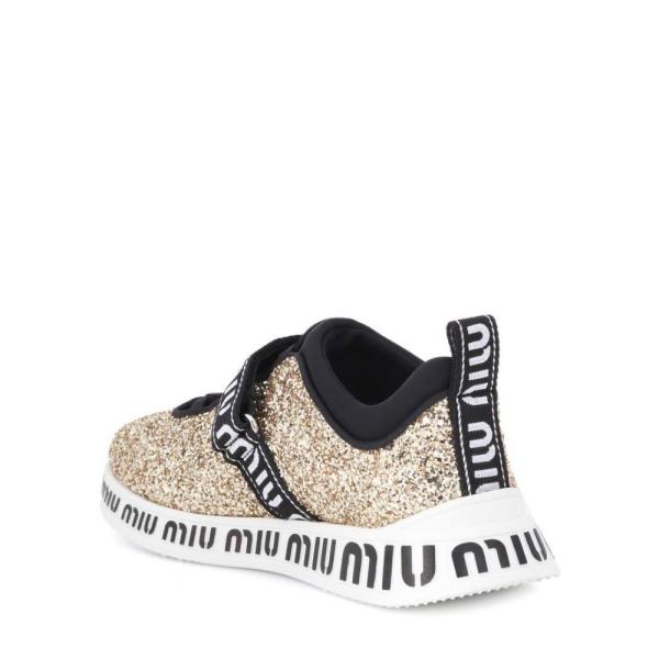 期日限定価格のミュウミュウ Miu Miu レディース スニーカー シューズ 靴 Logo Glitter Sneakers Pirite 低価格超特価ランキング1位 の