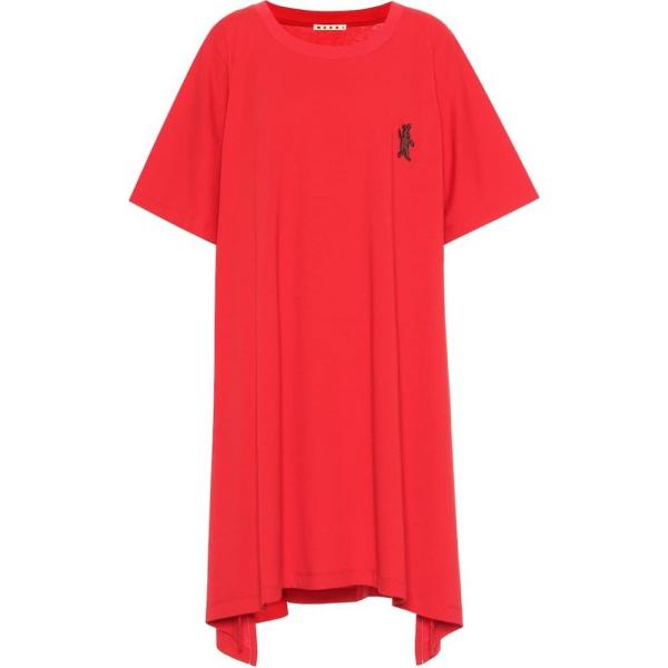 マルニ Marni レディース Tシャツ Tシャツワンピース トップス Cotton T Shirt Dress Red Kisumupoly Ac Ke