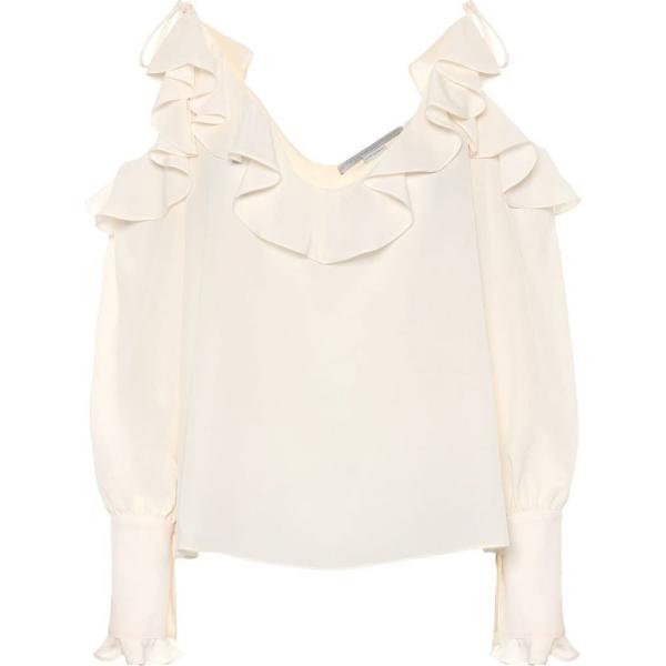 ステラ マッカートニー Stella Mccartney レディース ブラウス シャツ トップス Ruffled Silk Blouse Natural Erhamah Com