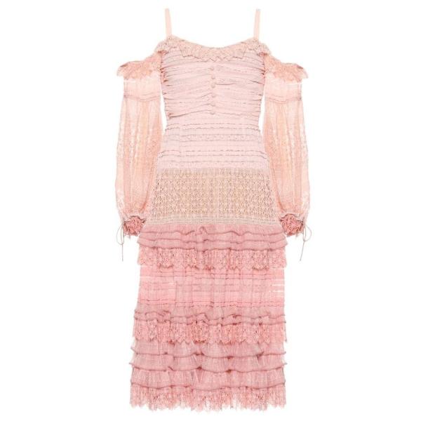 超激安 ジョナサン シンカイ Jonathan Simkhai レディース パーティードレス ワンピース ドレス Off The Shoulder Lace Midi Dress Cherry Blossom グランドセール抜群